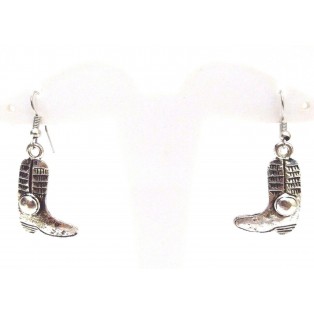 THE SHOE - Silver Oxidized Earring Hook Dangle Drop Long Asian Novelty Tribal